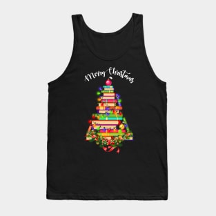 Books Christmas Tree Shirt Gift For Librarian Nerd Tank Top